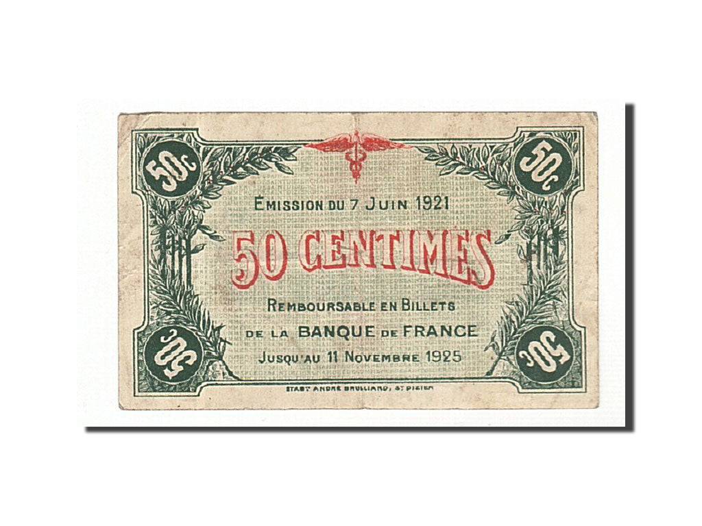 Geldschein, Frankreich, Saint-Dizier, 50 Centimes, 1921, SS, Pirot:113-21
