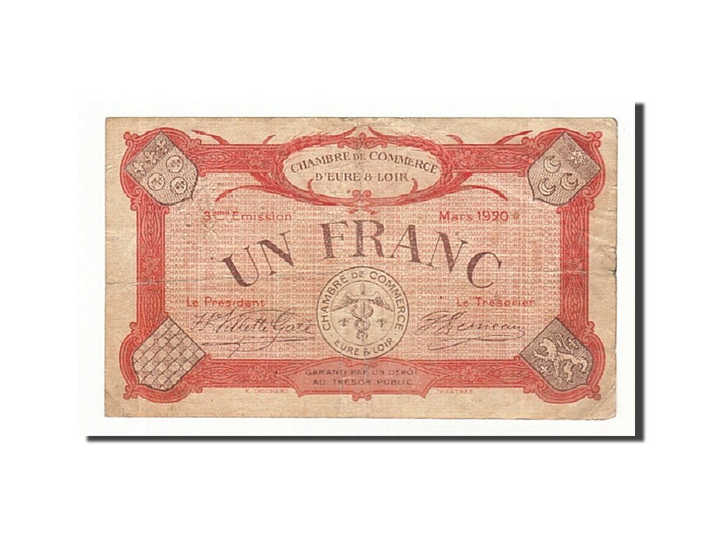 France, Chartres, 1 Franc, 1920, VF(30-35), Pirot:45-10