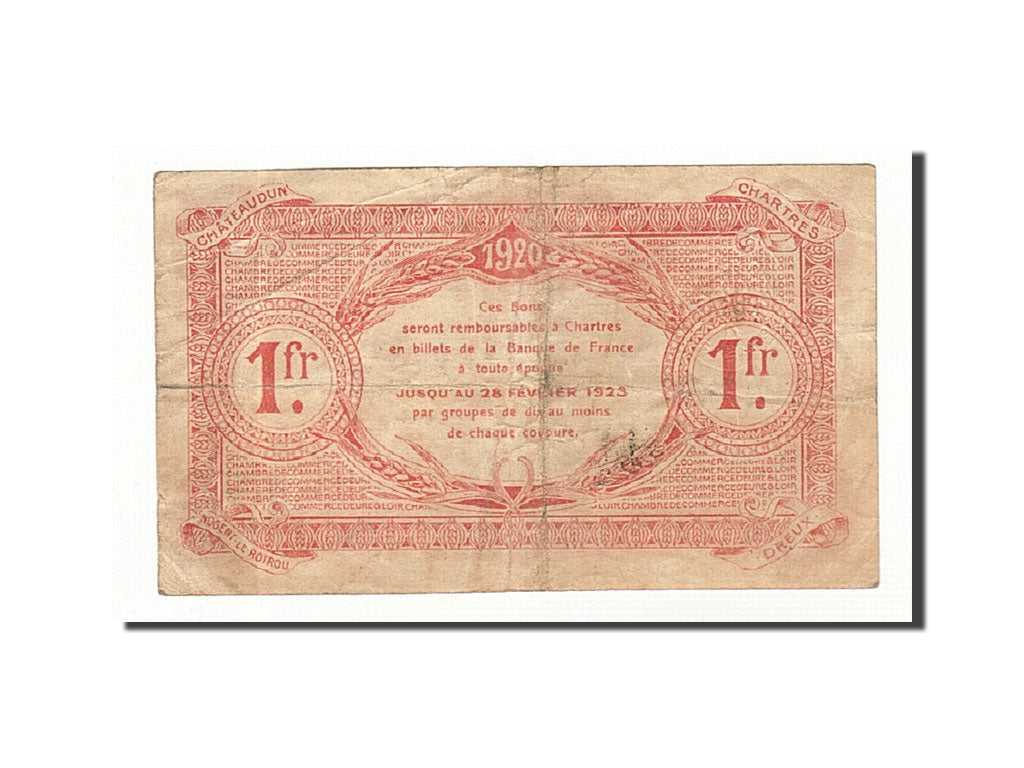 France, Chartres, 1 Franc, 1920, VF(30-35), Pirot:45-10