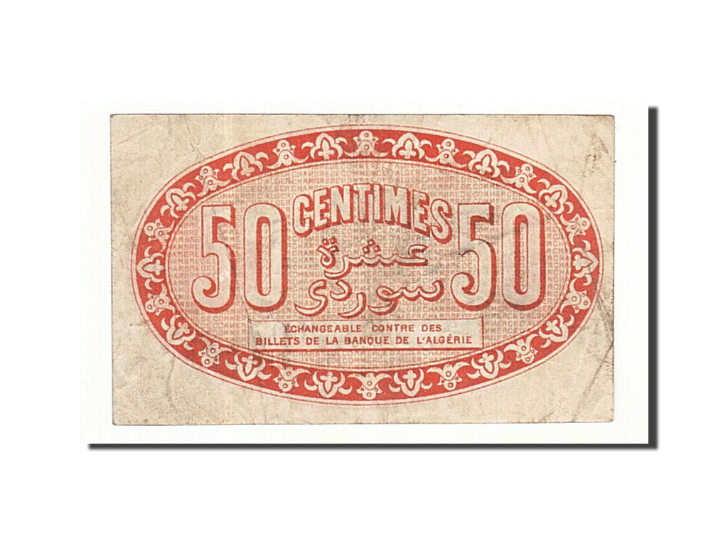 Algeria, 50 Centimes, 1915, 1915-01-13, EF(40-45), Pirot:137-9