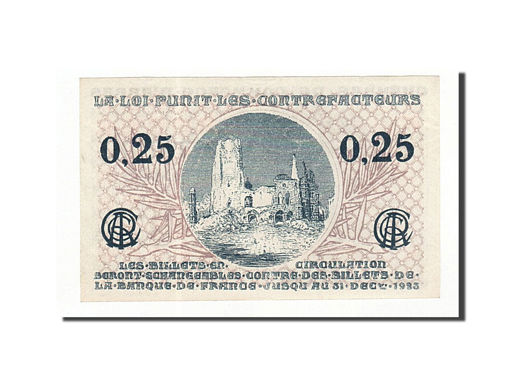 Banknote, Pirot:13-3, 25 Centimes, France, UNC(63), Arras