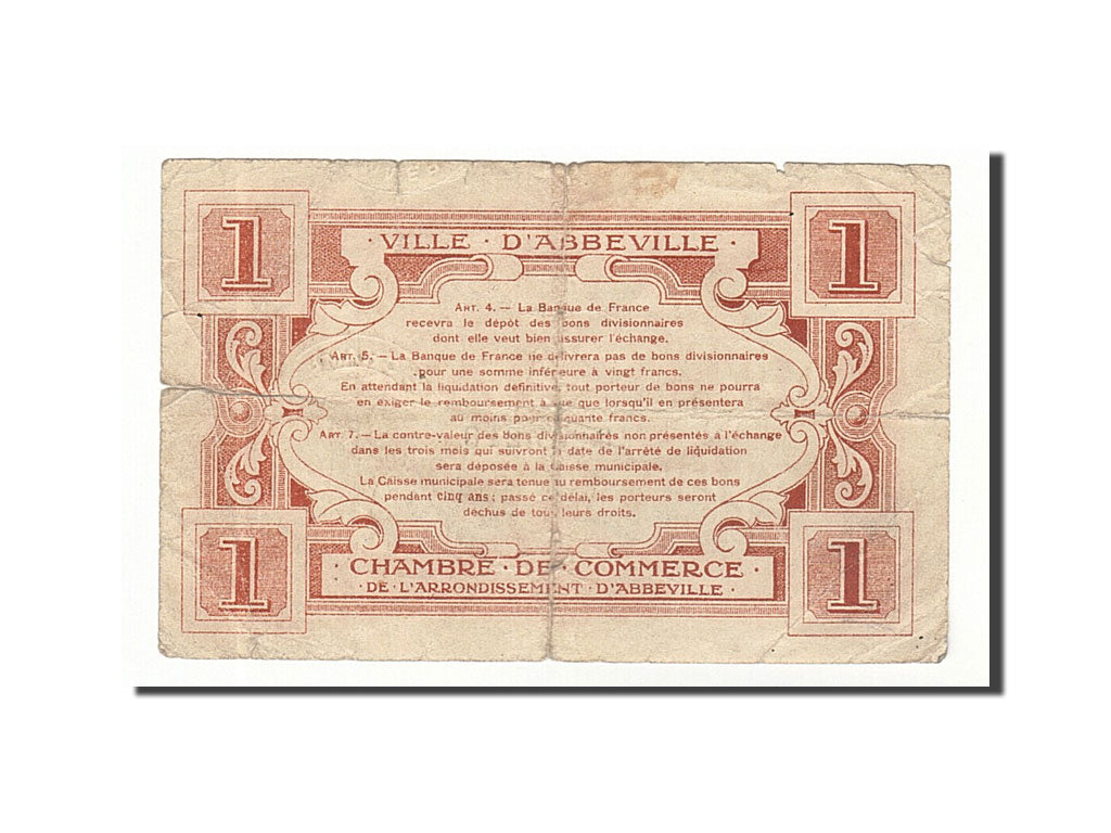 France, Abbeville, 1 Franc, TB, Pirot:1-20