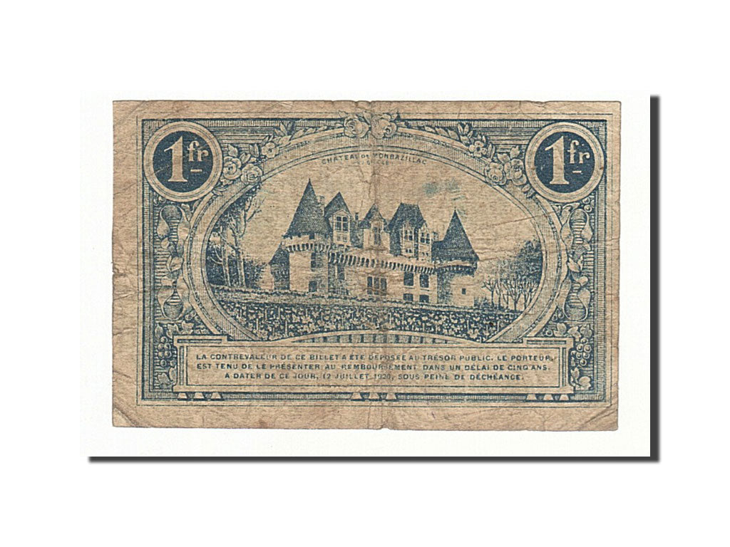 France, Bergerac, 1 Franc, 1920, TB, Pirot:24-37