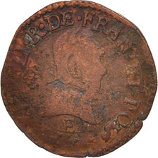 France, Double Tournois, 1583, Tours, VG(8-10), Copper, Sombart:4104
