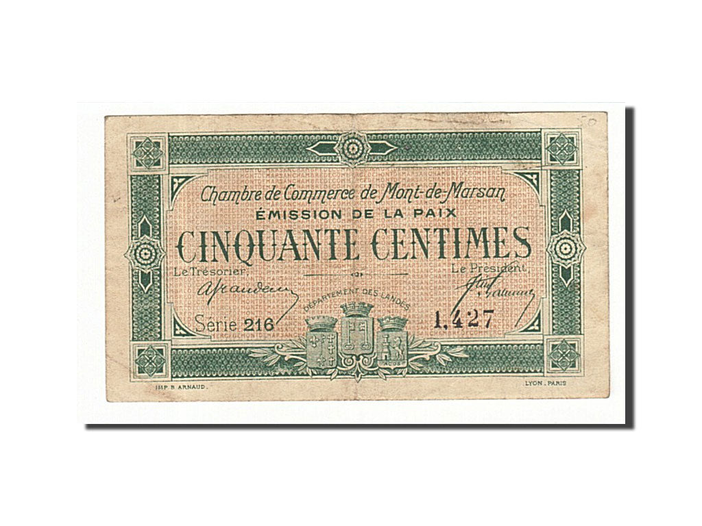 Banknote, Pirot:82-30, 50 Centimes, France, VF(30-35), Mont-de-Marsan