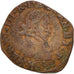 France, Double Tournois, 1587, La Rochelle, VF(20-25), Copper, Sombart:4048
