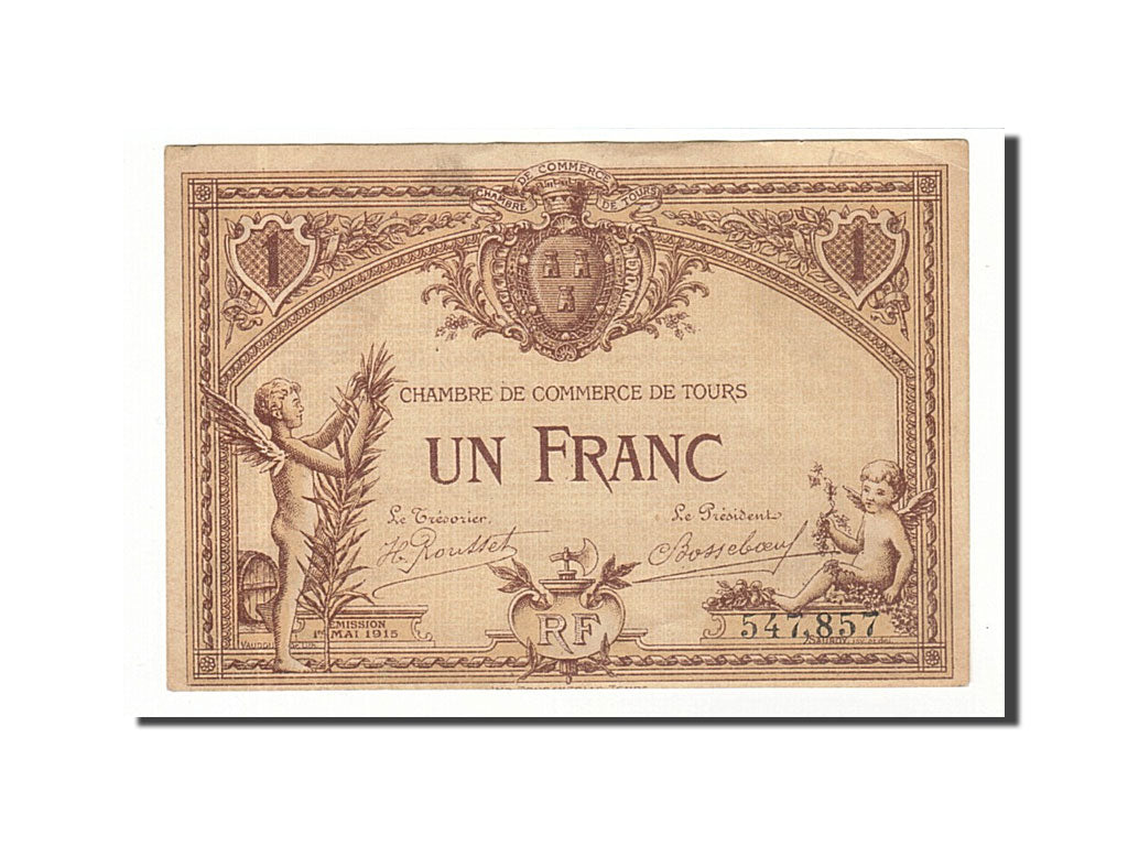 France, Tours, 1 Franc, 1915, EF(40-45), Pirot:123-1