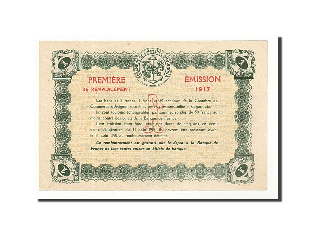 Banknote, Pirot:18-17, 1 Franc, 1915, France, UNC(60-62), Avignon