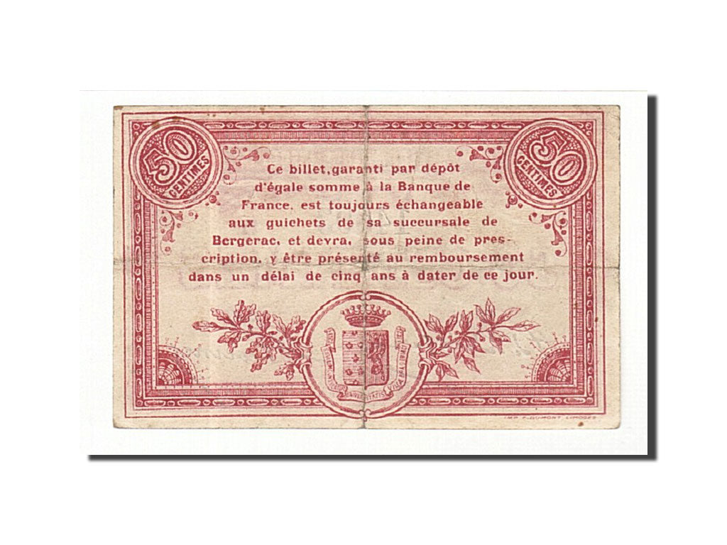 France, Bergerac, 50 Centimes, 1914, EF(40-45), Pirot:24-10