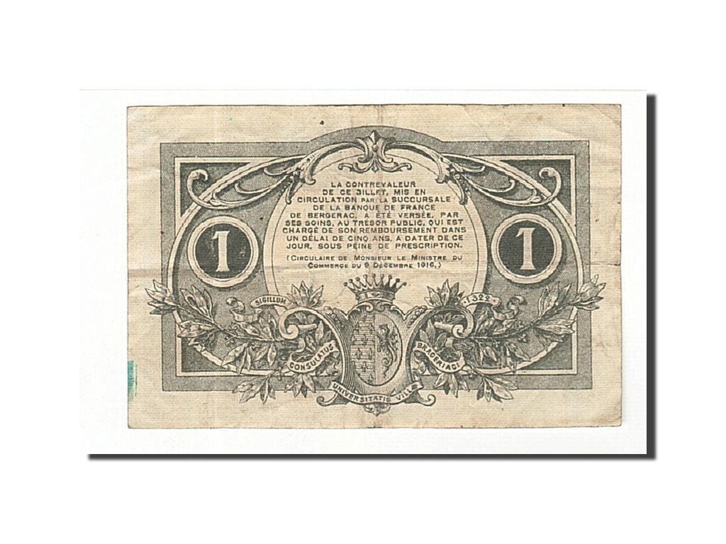 France, Bergerac, 1 Franc, 1917, EF(40-45), Pirot:24-27