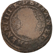 Frankreich, Double Tournois, 1588, Saint Lô, F(12-15), Copper, Sombart:4096