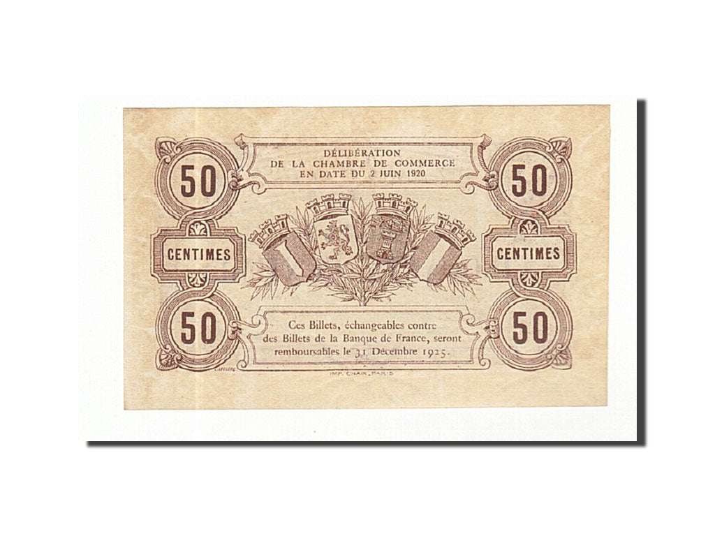 France, Beauvais, 50 Centimes, 1920, UNC(63), Pirot:22-1