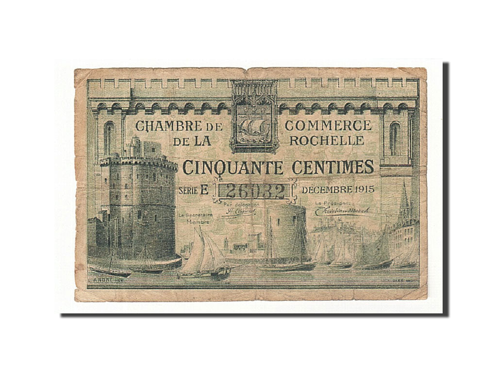 France, La Rochelle, 50 Centimes, 1915, TB, Pirot:66-1