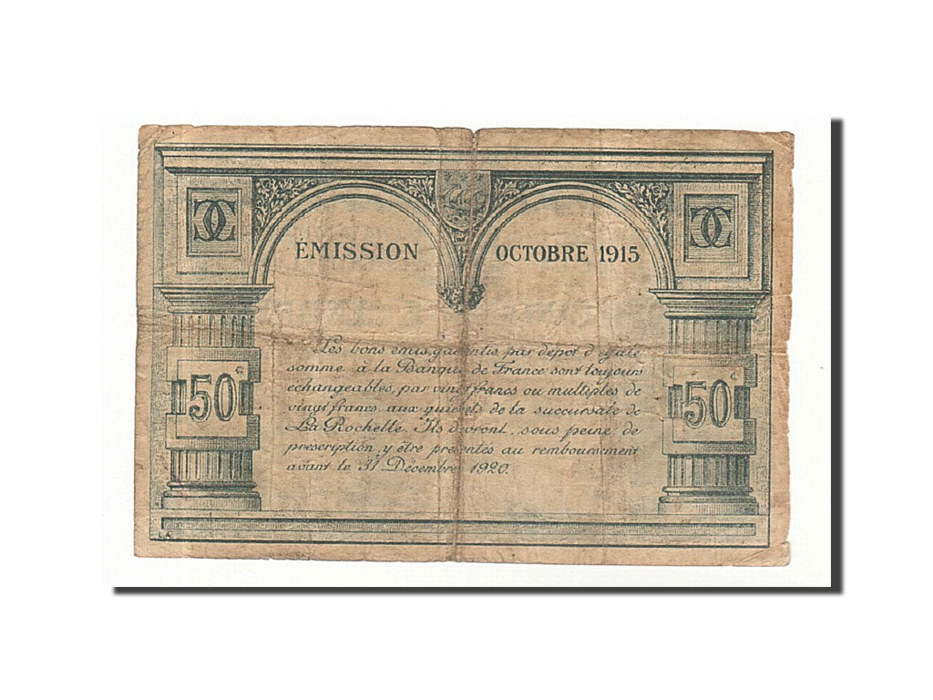 France, La Rochelle, 50 Centimes, 1915, TB, Pirot:66-1