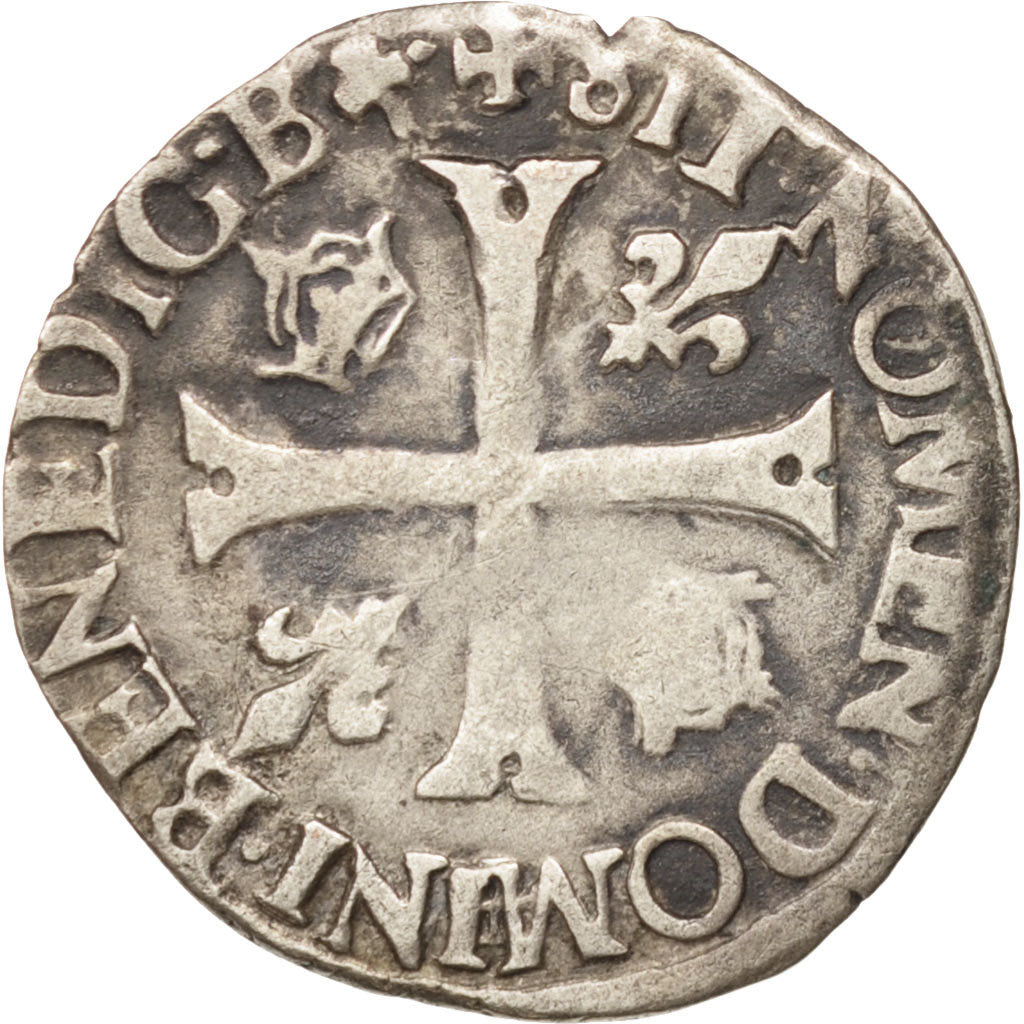 France, Douzain aux 2 C 1er type, 1574, Dijon, TB+, Billon, Sombart:4390