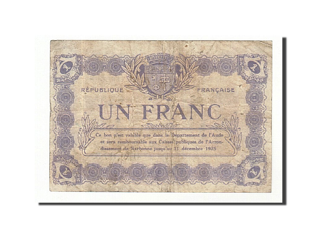 Francia, Narbonne, 1 Franc, 1922, MB, Pirot:89-32