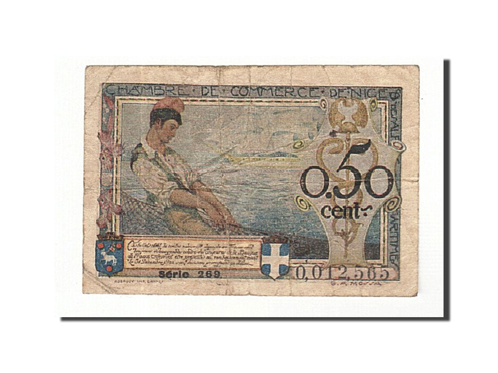 Banknote, Pirot:91-9, 50 Centimes, 1920, France, VF(30-35), Nice