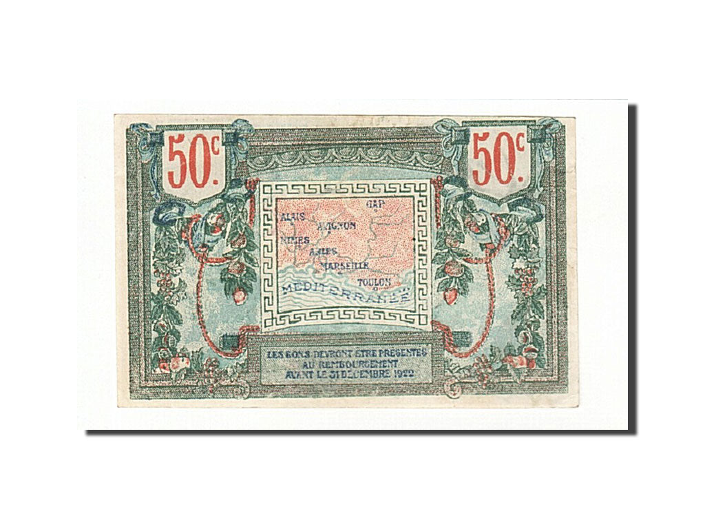 Banknote, Pirot:102-9, 50 Centimes, France, AU(55-58), Marseille