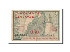 France, Béziers, 50 Centimes, 1918, EF(40-45), Pirot:27-22