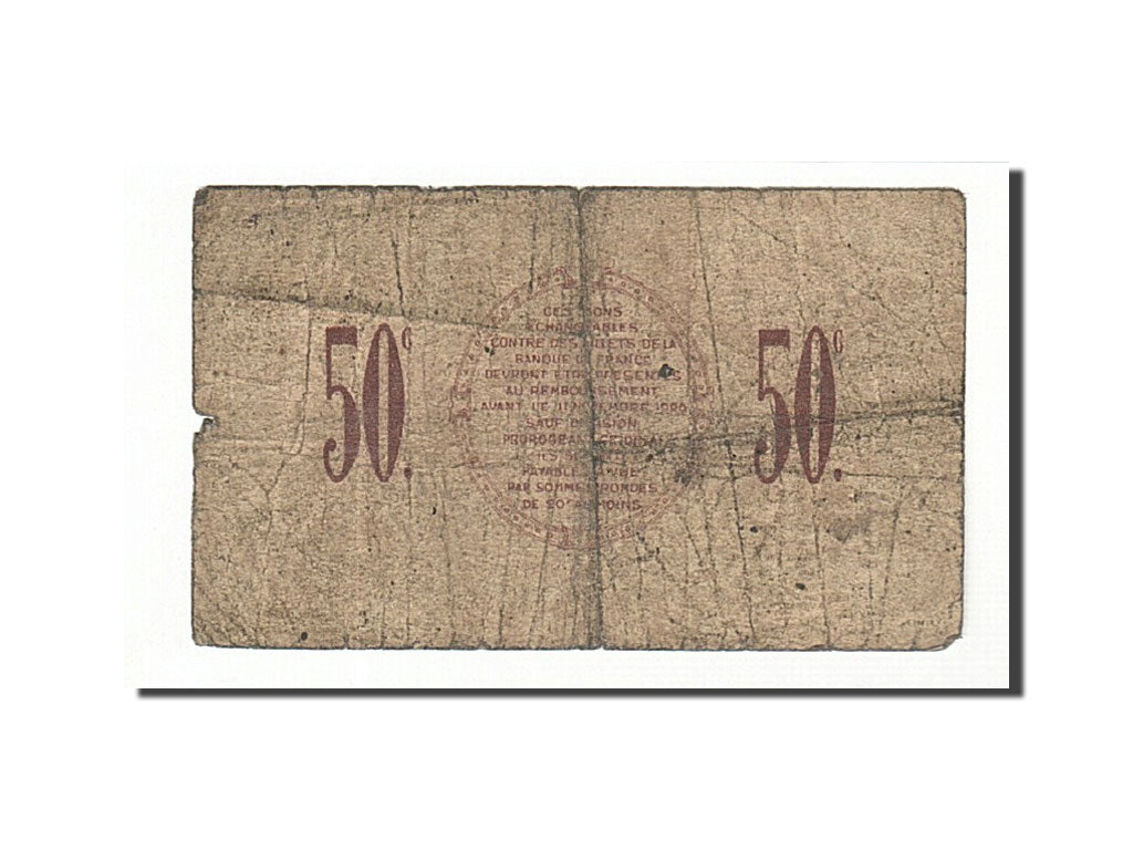 Banknote, Pirot:113-11, 50 Centimes, 1916, France, F(12-15), Saint-Dizier