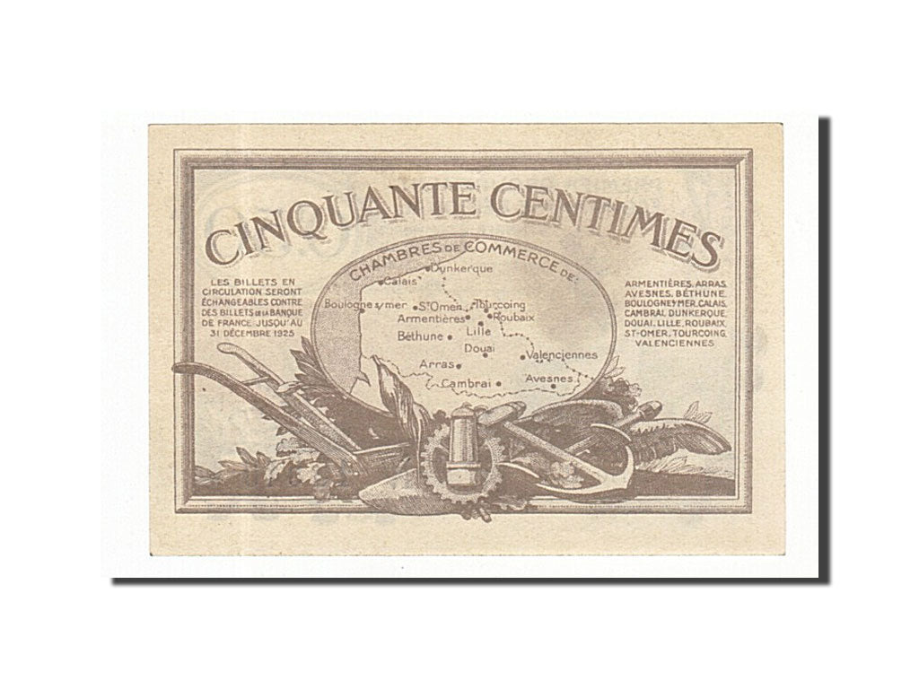 Banknote, Pirot:94-4, 50 Centimes, France, UNC(63), Lille