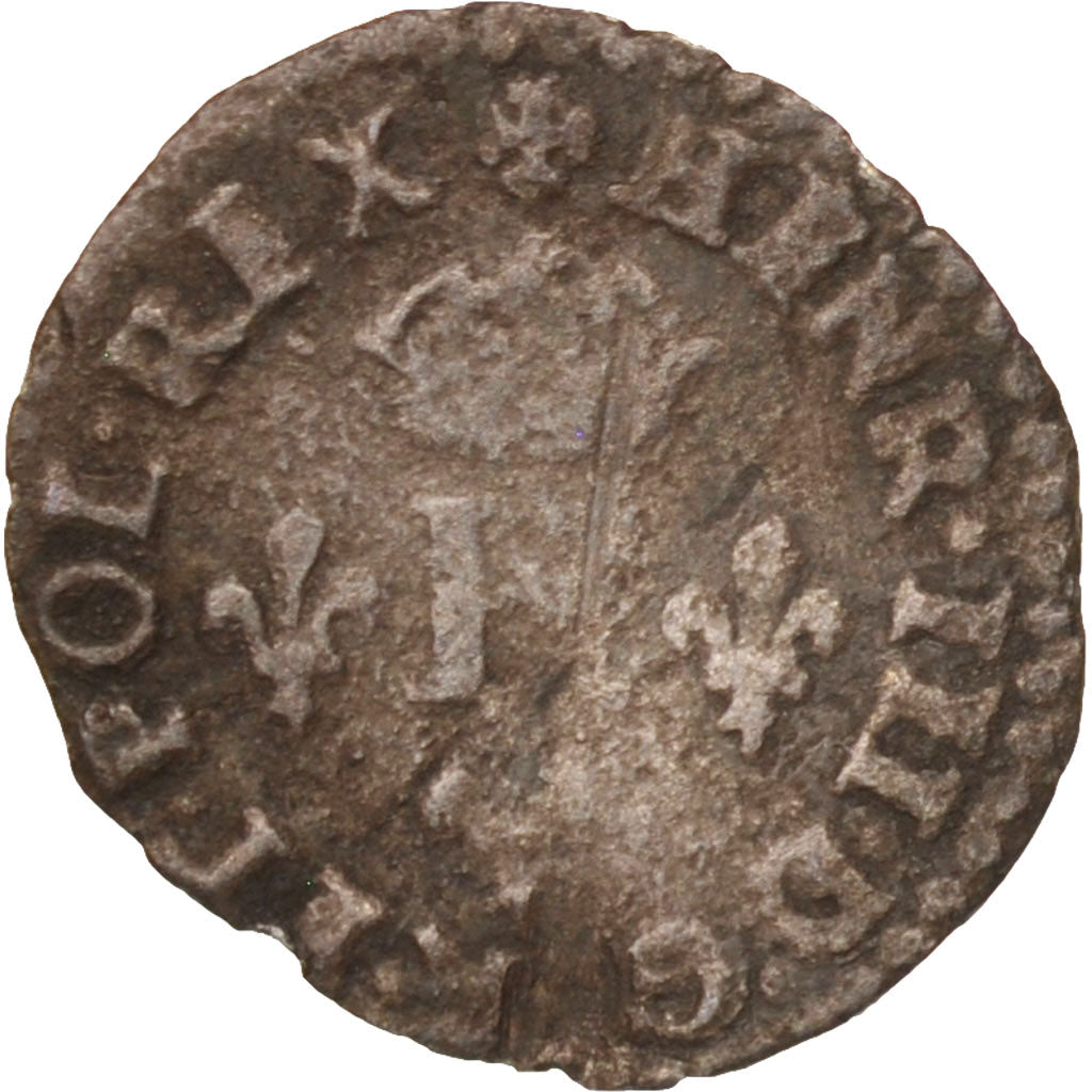 France, Liard à la Croix de Malte, 1584, Paris, TB, Billon, Sombart:4310