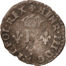France, Liard à la Croix de Malte, 1584, Paris, TB, Billon, Sombart:4310