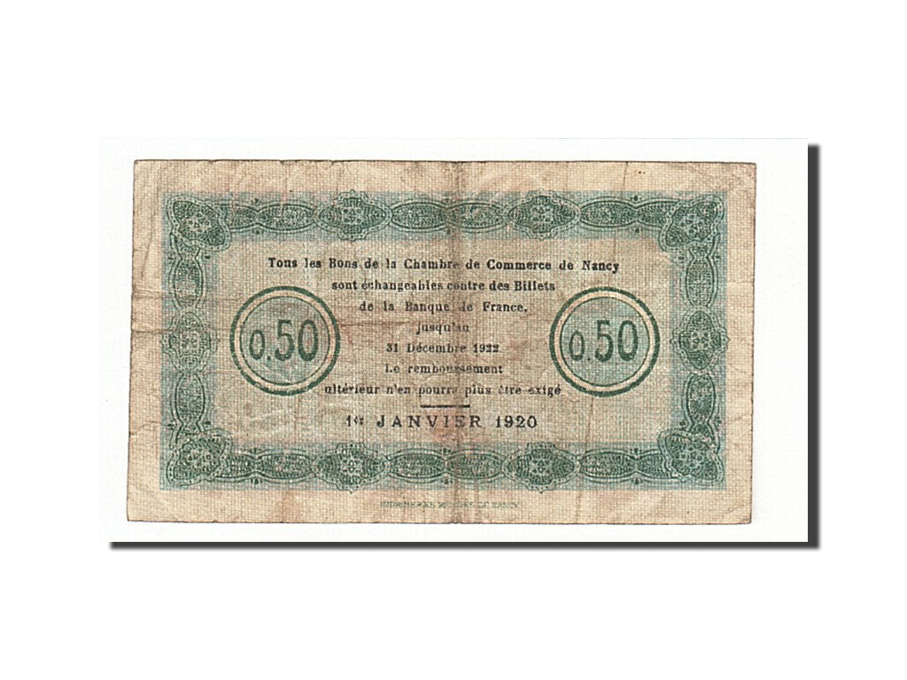 Banknote, Pirot:87-38, 50 Centimes, France, VF(20-25), Nancy