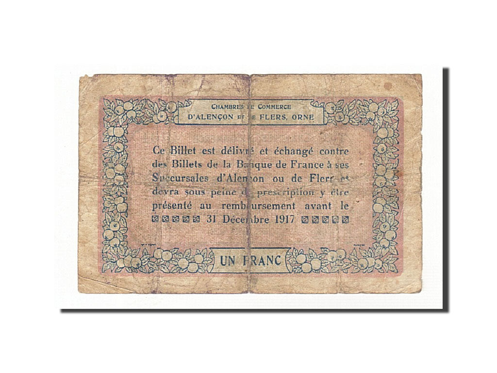 France, Alençon et Flers, 1 Franc, 1915, TB, Pirot:6-5