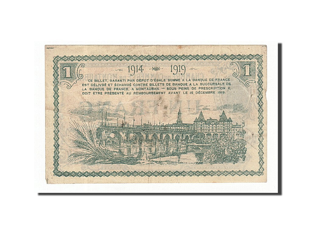 Billete, 1 Franc, Pirot:83-6, 1914, Francia, MBC+, Montauban
