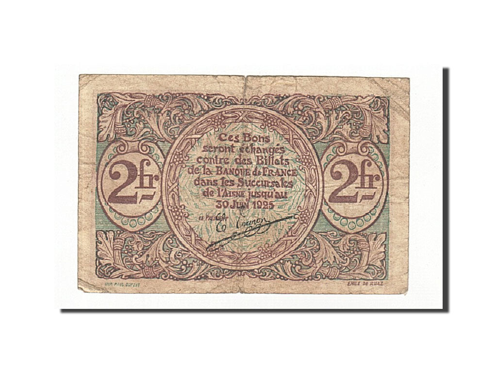 France, Saint-Quentin, 2 Francs, VF(20-25), Pirot:116-8