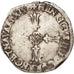 France, Quart Ecu Croix feuillue, 1599, Nantes, VF(20-25), Silver, Sombart:4686