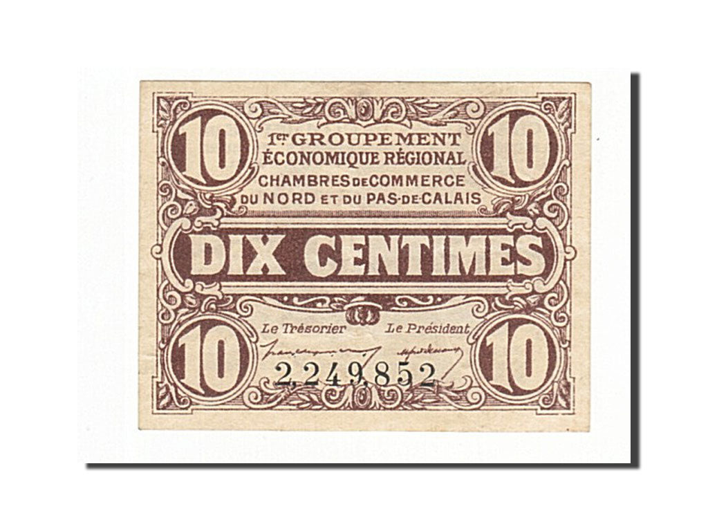 Banknote, Pirot:94-2, 10 Centimes, France, UNC(60-62), Lille