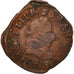 France, Double Tournois, 1586, Angers, VF(30-35), Copper, Sombart:4008