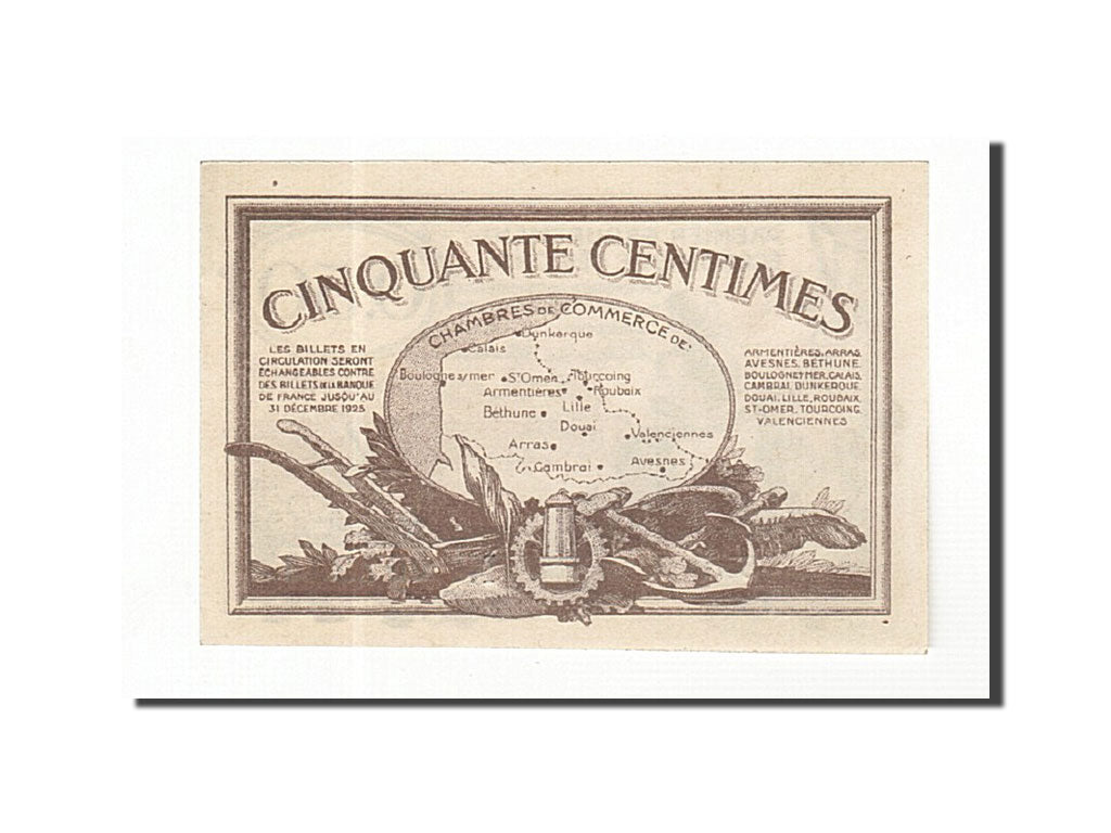 Banknote, Pirot:94-4, 50 Centimes, France, UNC(65-70), Lille
