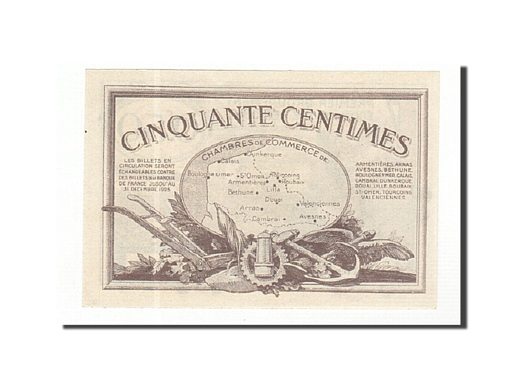 Banknote, Pirot:94-4, 50 Centimes, France, UNC(65-70), Lille