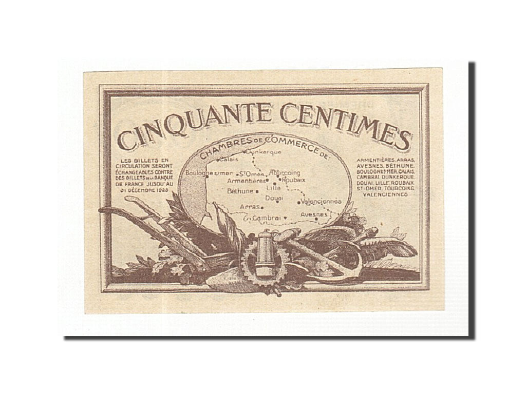 Banknote, Pirot:94-4, 50 Centimes, France, UNC(65-70), Lille
