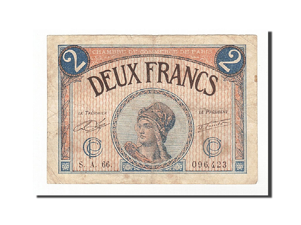 France, Paris, 2 Francs, 1920, VF(30-35), Pirot:97-28
