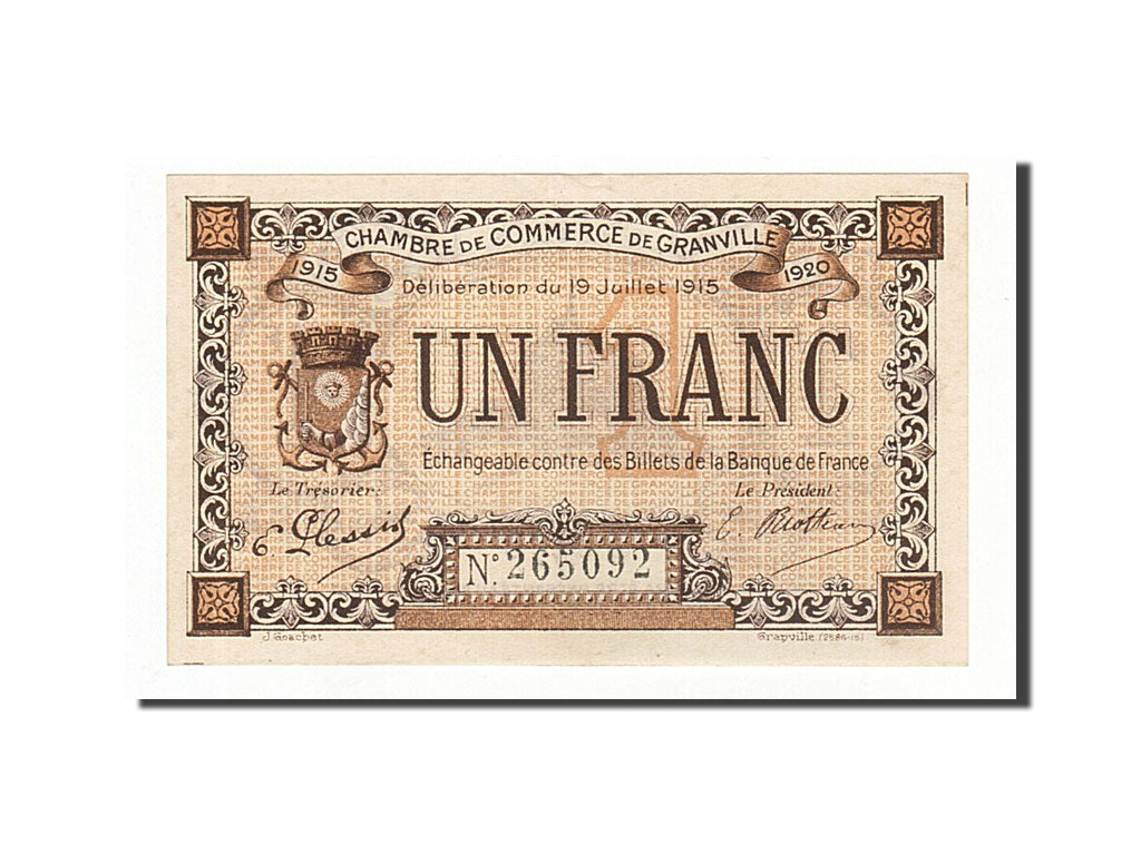 Billet, France, Granville, 1 Franc, 1915, SPL, Pirot:60-4