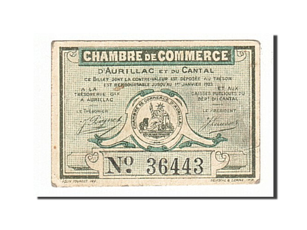 Banknote, Pirot:16-11, 25 Centimes, 1917, France, EF(40-45), Aurillac