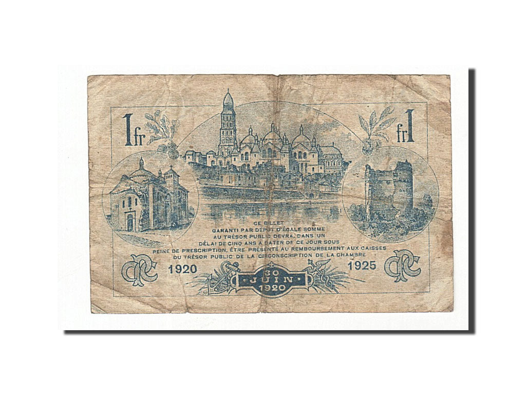 Banknote, Pirot:98-26, 1 Franc, 1920, France, VF(20-25), Perigueux