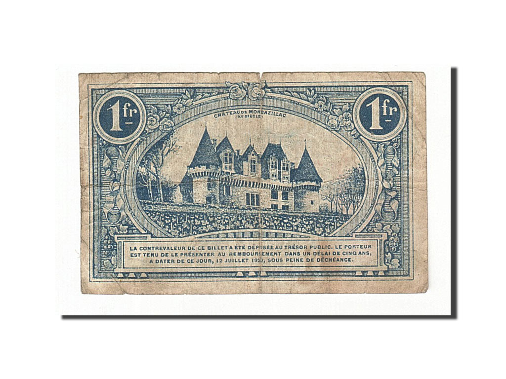 France, Bergerac, 1 Franc, 1920, TB+, Pirot:24-37