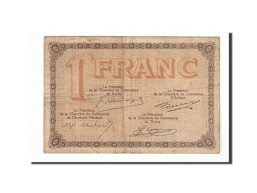 Banknote, Pirot:103-6, 1 Franc, France, VF(30-35), Clermont-Ferrand