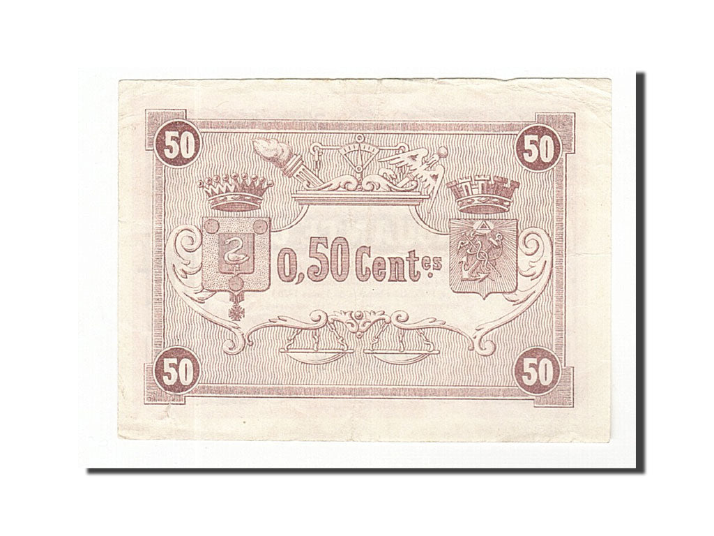 Banknote, Pirot:31-26, 50 Centimes, 1920, France, AU(55-58), Boulogne-sur-Mer