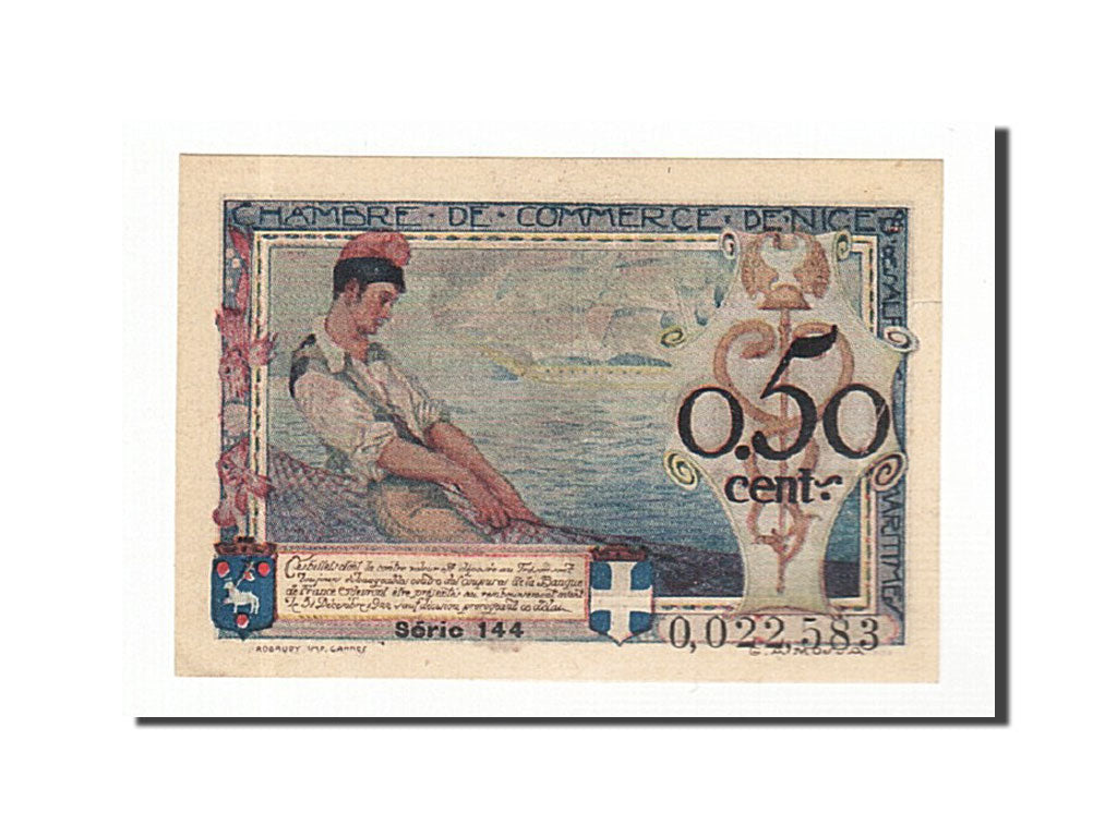 Banknote, Pirot:91-9, 50 Centimes, 1920, France, UNC(63), Nice