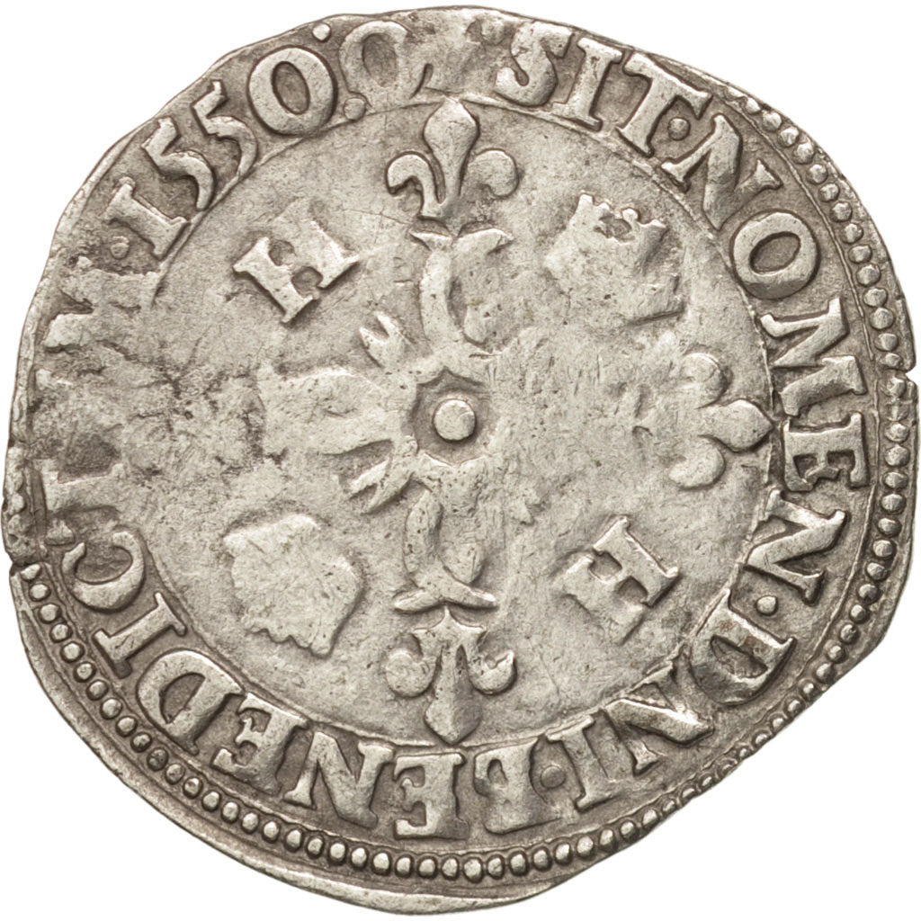 France, Douzain aux croissants, 1550, Montélimar, VF(20-25), Billon, Sombart4380