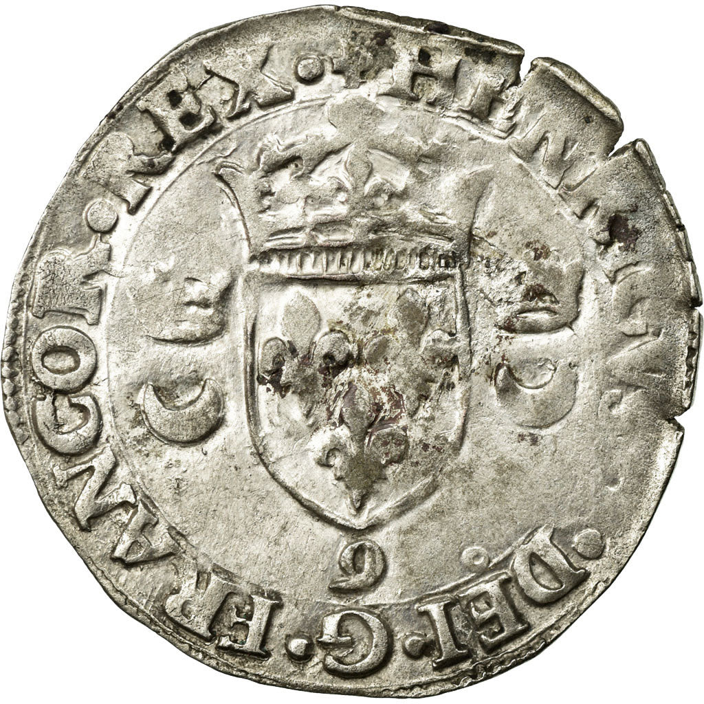 Coin, France, Douzain aux croissants, 1550, Rennes, EF(40-45), Billon