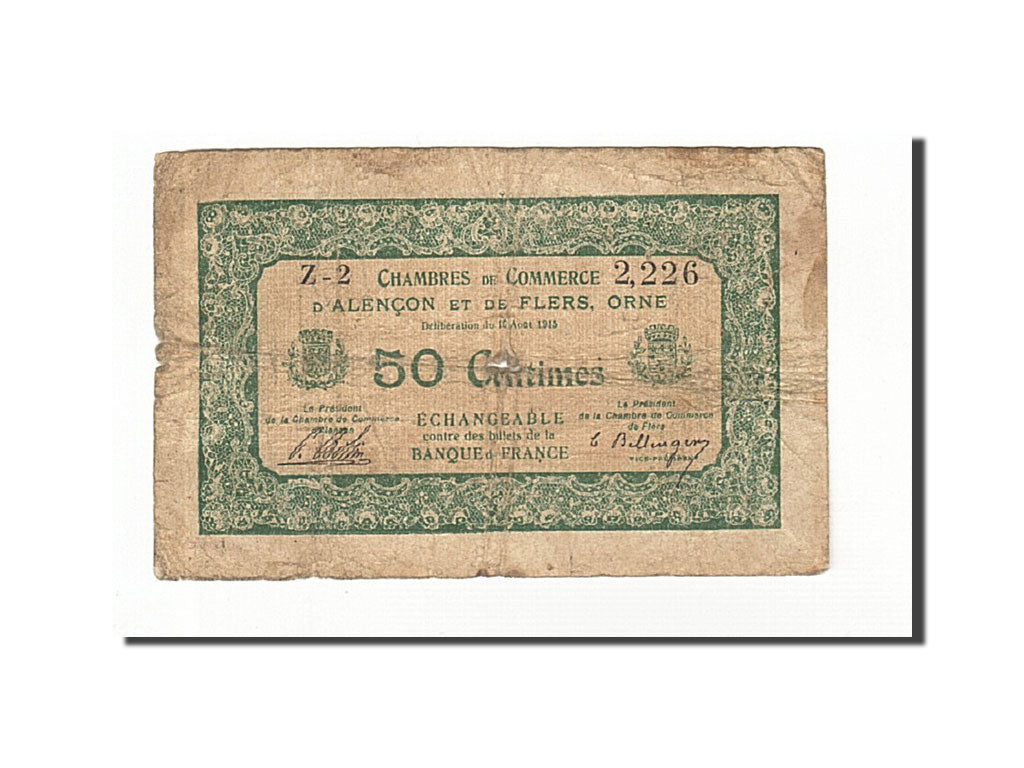 France, Alençon et Flers, 50 Centimes, 1915, F(12-15), Pirot:6-5