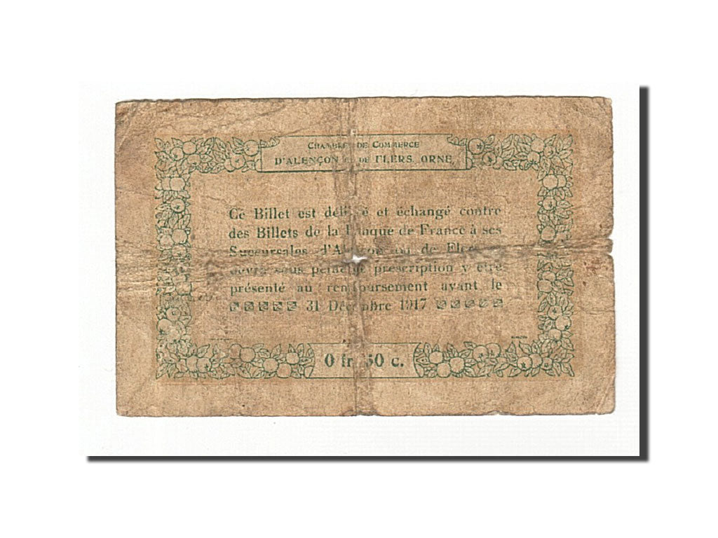 France, Alençon et Flers, 50 Centimes, 1915, F(12-15), Pirot:6-5