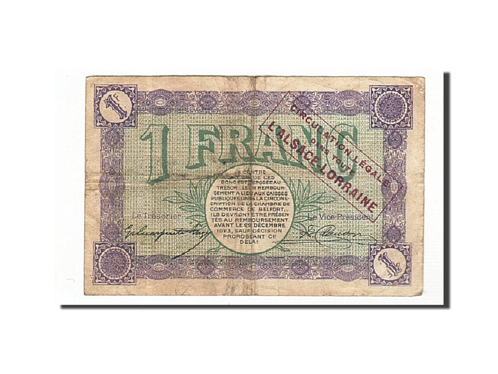 France, Belfort, 1 Franc, 1918, TTB, Pirot:23-54